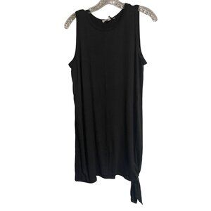 Black Sleeveless Mini Dress or Tunic Side Tie Detail By Green Envelope Size S